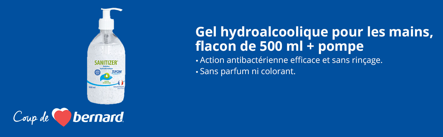 Coup de cœur bernard - Gel hydroalcoolique 500ml + pompe