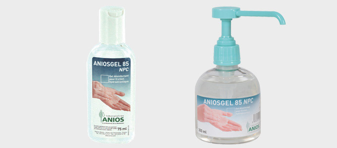 Solutions hydroalcooliques Aniosgel flacon 75ml et flacon pompe 300ml