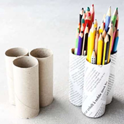 Rouleau papier toilette vide pot à crayons