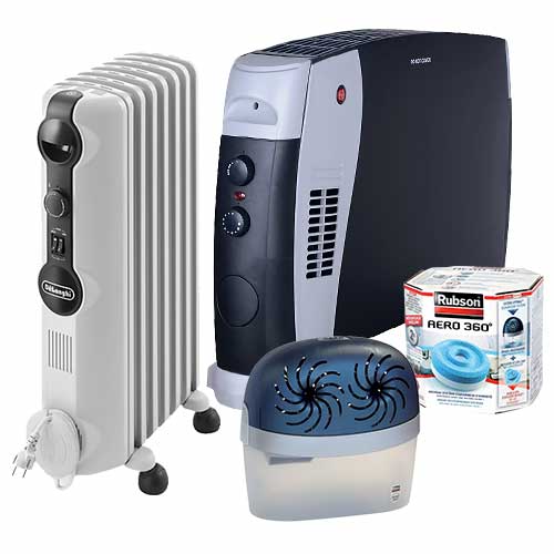 Chauffages, absorbeurs d'humidité