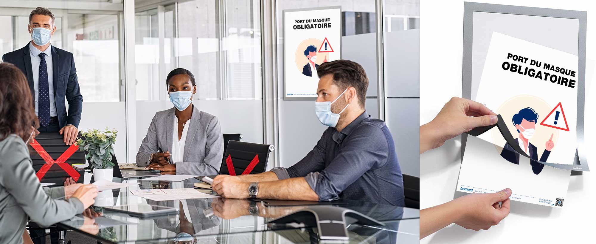 Affiches bureau gratuites - Cadre adhésif