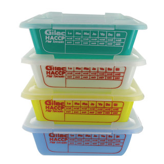 Lot de 5 bacs alimentaires plats "témoins" avec couvercle 3L