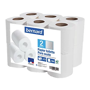 Papier toilette blanc Bernard, colis de 96 rouleaux - Référence 082835 Papier toilette Bernard grand conditionnement